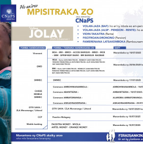 Ho an'ireo mpisitraka zo avy aty amin'ny CNaPS volana jolay 2025
